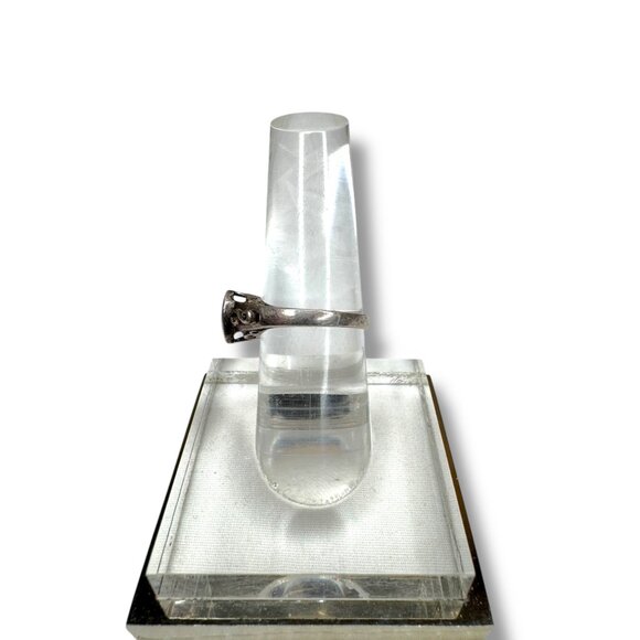 Sterling Silver Malachite Ring Size 5 - Picture 2 of 8